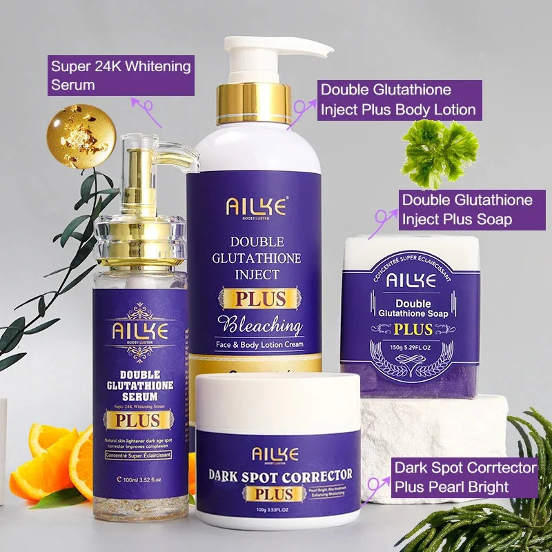 Double Glutathione Whitening Skin Care Set — Moisturize, Brighten & Fade Dark Spots