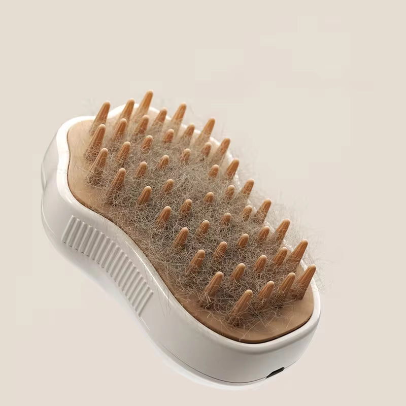3-in-1 Electric Steam Pet Brush — Spray, Massage & Hair Removal Comb for Dogs & Cats