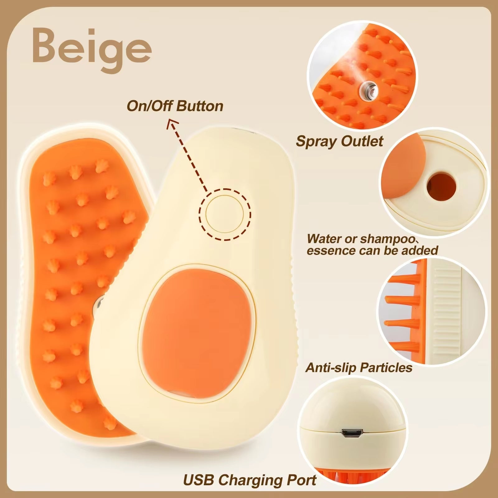 3-in-1 Electric Steam Pet Brush — Spray, Massage & Hair Removal Comb for Dogs & Cats