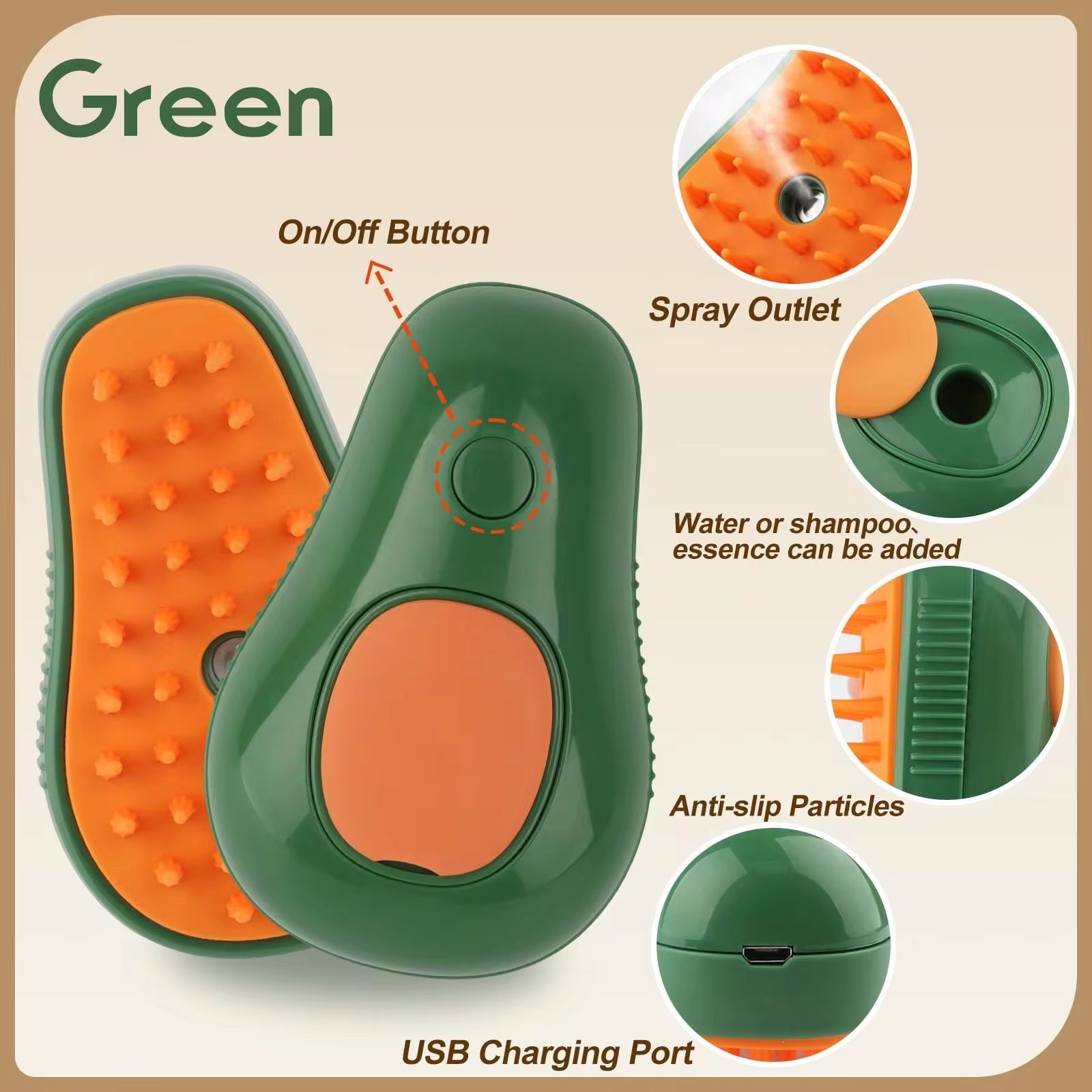 3-in-1 Electric Steam Pet Brush — Spray, Massage & Hair Removal Comb for Dogs & Cats