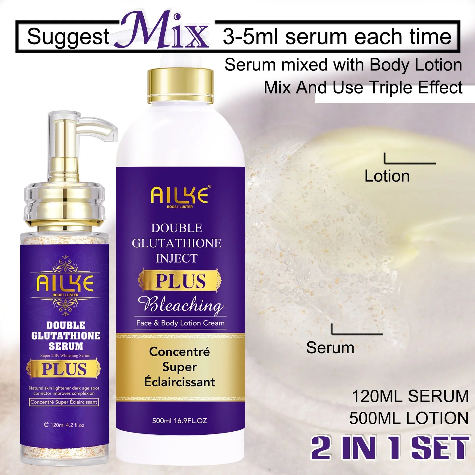 Double Glutathione Whitening Skin Care Set — Moisturize, Brighten & Fade Dark Spots