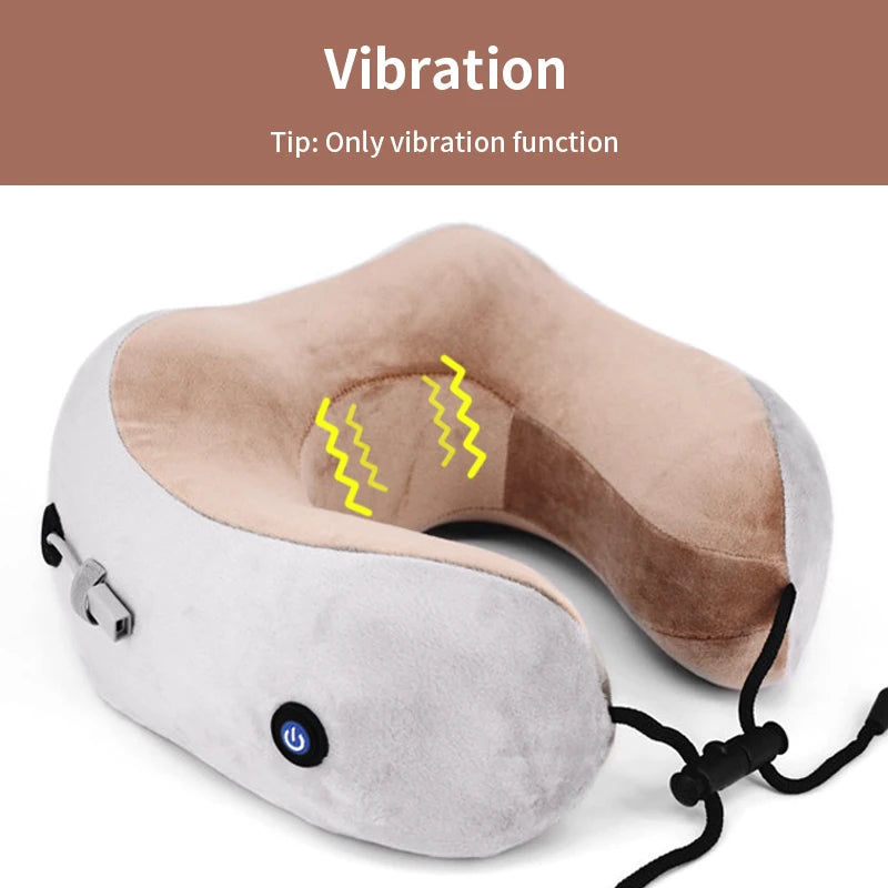 Electric Neck & Shoulder Massager — Portable U-Shape Cervical Relief Pillow
