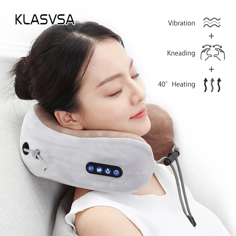 Electric Neck & Shoulder Massager — Portable U-Shape Cervical Relief Pillow