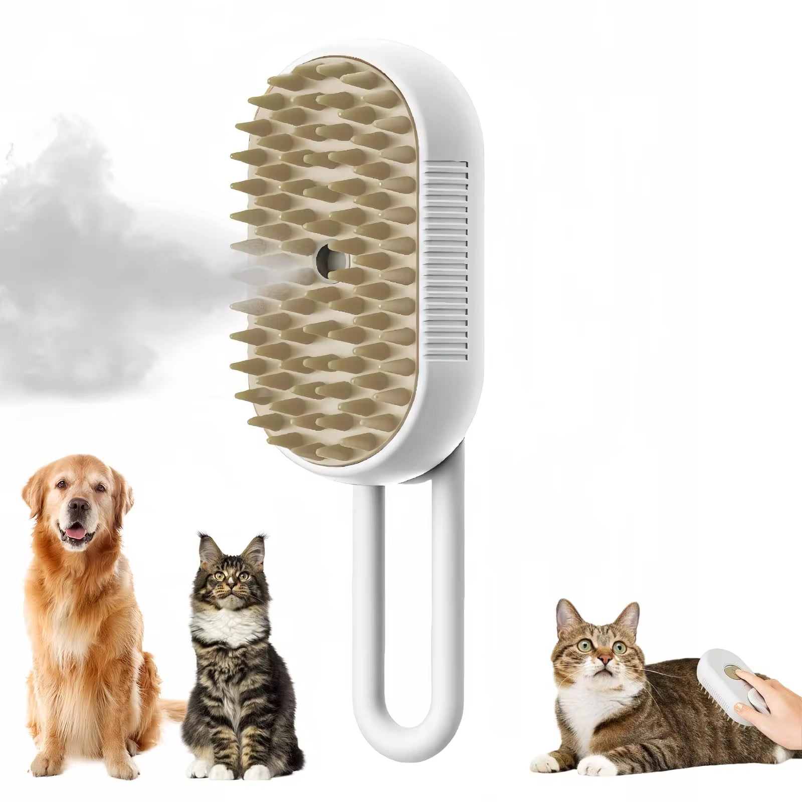 3-in-1 Electric Steam Pet Brush — Spray, Massage & Hair Removal Comb for Dogs & Cats