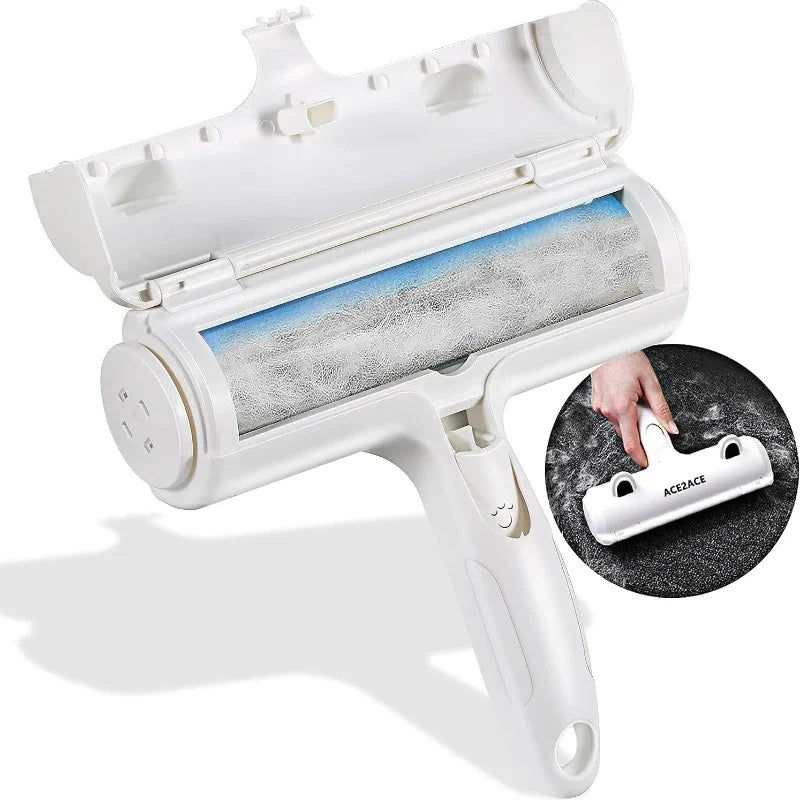 Reusable Pet Hair Remover — Push-Pull Lint Roller for Dog & Cat Fur on Clothes & Furniture