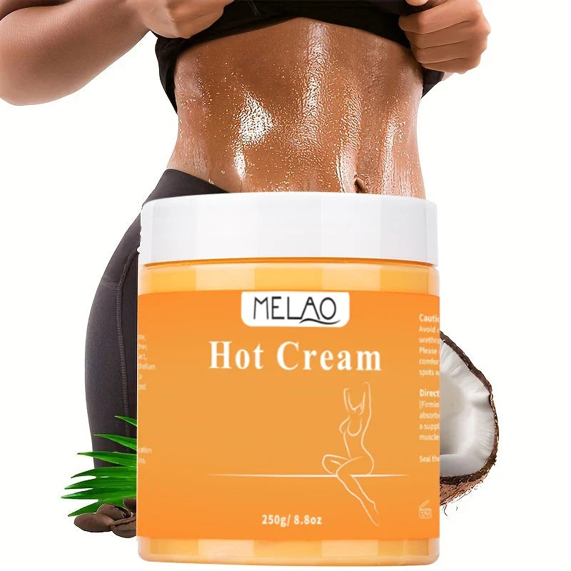 MELAO Natural Hot Cream Massage Gel – 87% Organic Cellulite & Skin Toning Cream for Aches & Firming