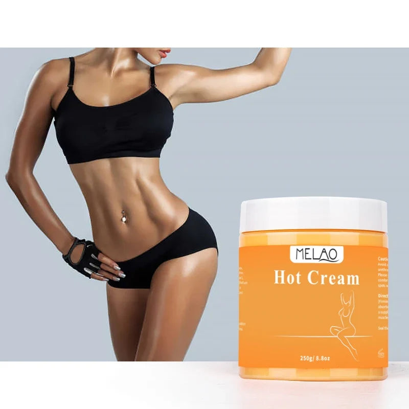MELAO Natural Hot Cream Massage Gel – 87% Organic Cellulite & Skin Toning Cream for Aches & Firming