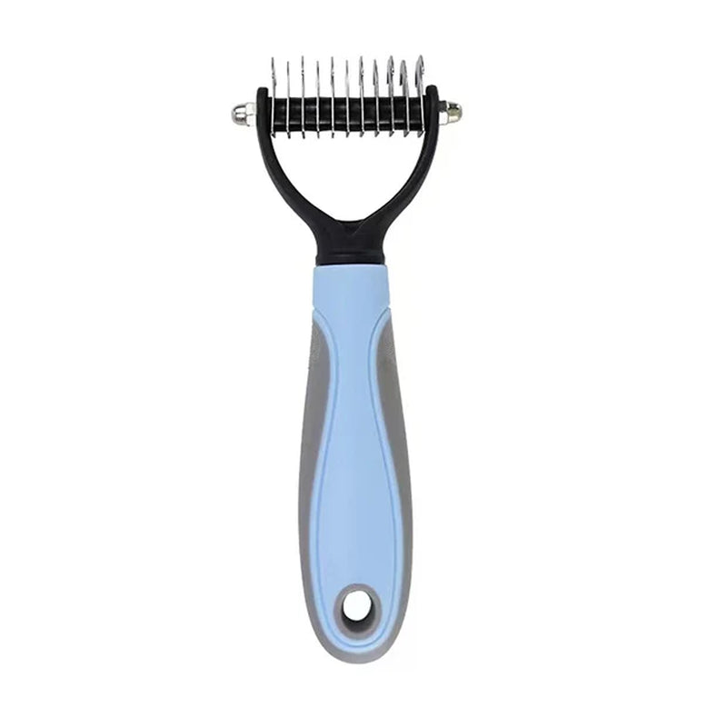 Professional Pet Deshedding Brush – Dog & Cat Hair Remover Comb with Knot Cutter for All Coat Types