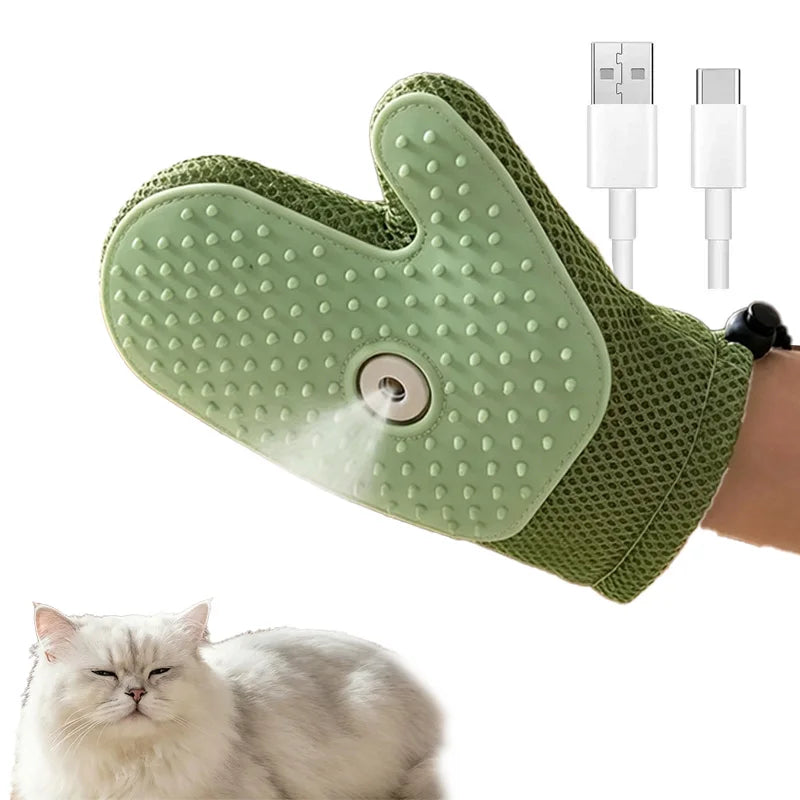 3-in-1 Electric Steam Pet Brush — Spray, Massage & Hair Removal Comb for Dogs & Cats
