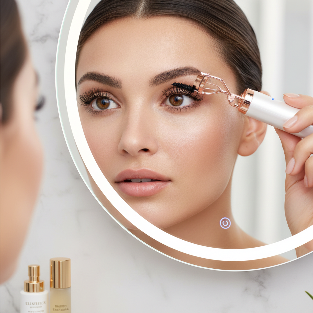 Electric Heated Eyelash Curler — Long-Lasting Lash Perm & Curl Tool with Eyelash Card