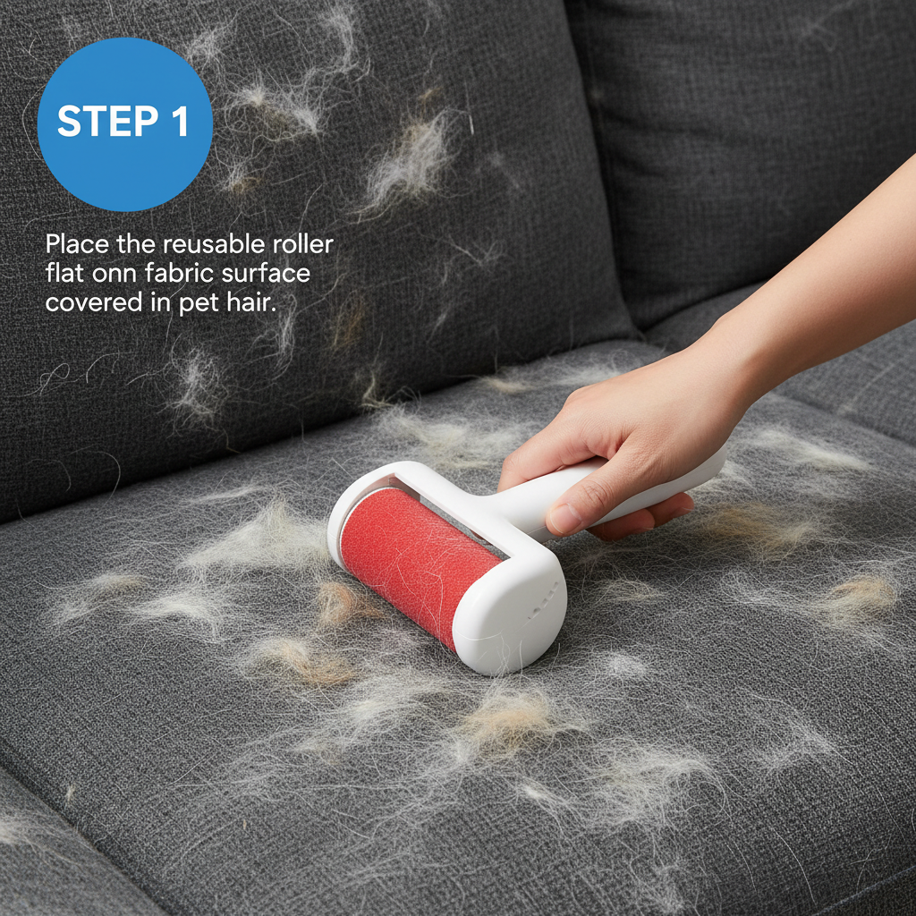 Reusable Pet Hair Remover — Push-Pull Lint Roller for Dog & Cat Fur on Clothes & Furniture