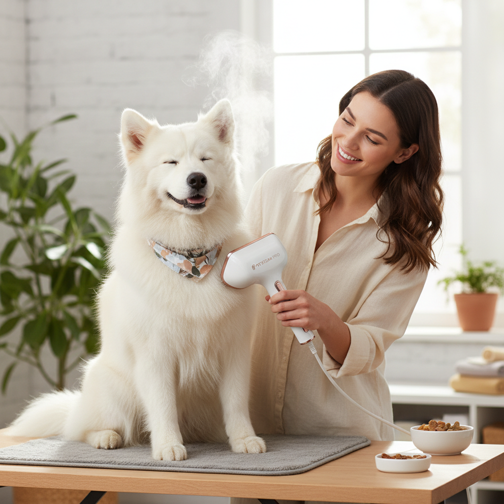 3-in-1 Electric Steam Pet Brush — Essential Oil Spray, Massage & Hair Removal for Dogs & Cats