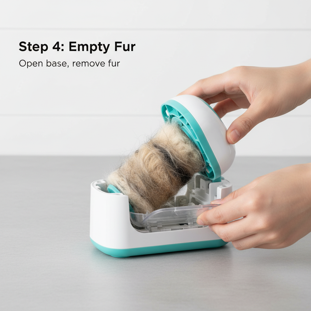 Reusable Pet Hair Remover — Push-Pull Lint Roller for Dog & Cat Fur on Clothes & Furniture