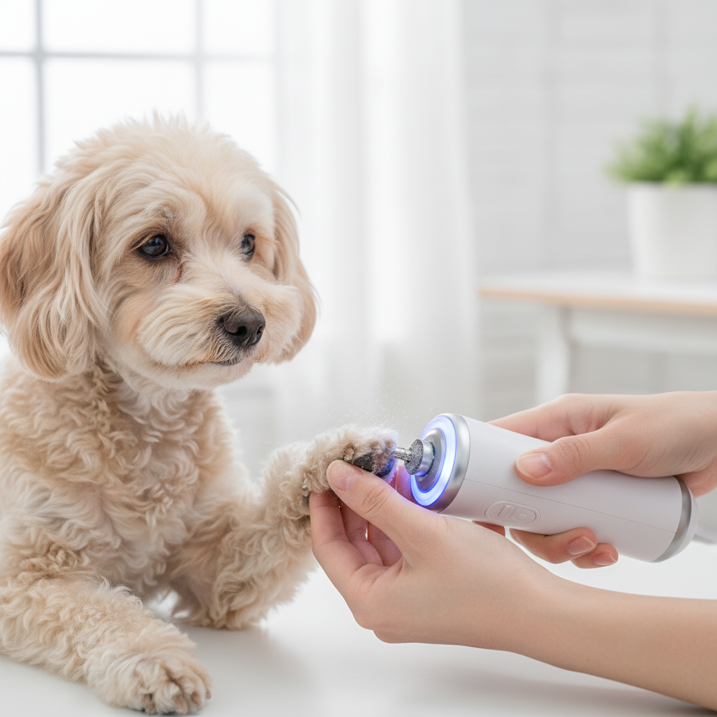 2-in-1 Electric Pet Nail Trimmer & Grinder with LED Light – Quiet Dog & Cat Nail File