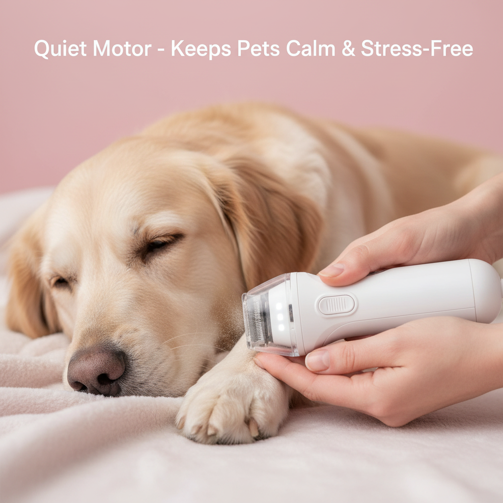 2-in-1 Electric Pet Nail Trimmer & Grinder with LED Light – Quiet Dog & Cat Nail File
